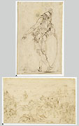 ANDRE LE BRUN, Two Sketches, pen